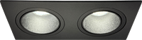 GU10 LED inbouwspot armatuur Spy vierkant dubbel zwart | Sigmalicht | zaagmaat 80mm-2