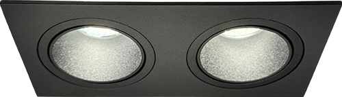 GU10 LED inbouwspot armatuur Spy vierkant dubbel zwart | Sigmalicht | zaagmaat 80mm-2