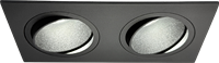 GU10 LED inbouwspot armatuur Spy vierkant dubbel zwart | Sigmalicht | zaagmaat 80mm-3