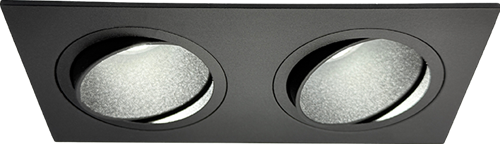 GU10 LED inbouwspot armatuur Spy vierkant dubbel zwart | Sigmalicht | zaagmaat 80mm-3