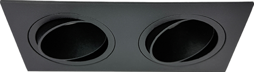 GU10 LED inbouwspot armatuur Spy vierkant dubbel zwart | Sigmalicht | zaagmaat 80mm